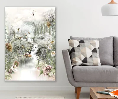 Bird & Water Stream Painting Print 100% Australian Made