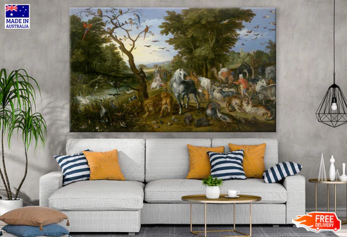 The Entry of the Animals into Noah’s Ark Watercolour Painting Print 100% Australian Made