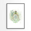 Green Colored Perfume with Flowers Design Home Decor Premium Quality Poster Print Choose Your Sizes - Image 3