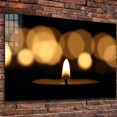 Candles on Dark View Print Tempered Glass Wall Art 100% Made in Australia Ready to Hang