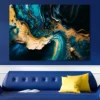 Blue And Gold Abstract Painting Print 100% Australian Made - Image 2