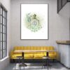 Green Colored Perfume with Flowers Design Home Decor Premium Quality Poster Print Choose Your Sizes