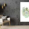 Green Colored Perfume with Flowers Print 100% Australian Made - Image 2