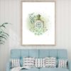 Green Colored Perfume with Flowers Design Home Decor Premium Quality Poster Print Choose Your Sizes - Image 2