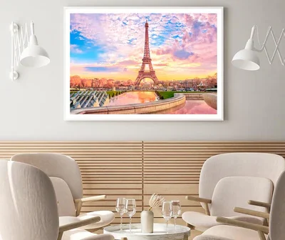 Eiffel Tower Is Reflected in A Pond Home Decor Premium Quality Poster Print Choose Your Sizes
