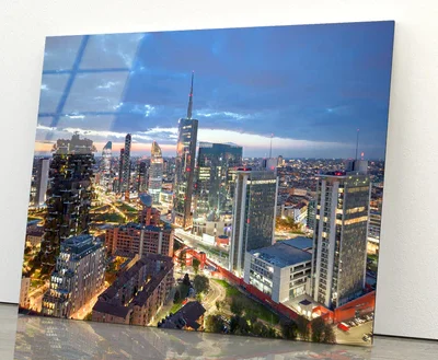 Skyline Of Milano Porta Nuova Acrylic Glass Print Tempered Glass Wall Art 100% Made in Australia Ready to Hang