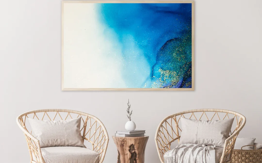 White & Blue Abstract Design Home Decor Premium Quality Poster Print Choose Your Sizes
