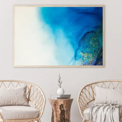 White & Blue Abstract Design Home Decor Premium Quality Poster Print Choose Your Sizes