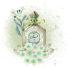 Green Colored Perfume with Flowers Design Home Decor Premium Quality Poster Print Choose Your Sizes - Image 4