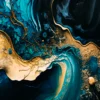 Blue And Gold Abstract Painting Print 100% Australian Made - Image 3