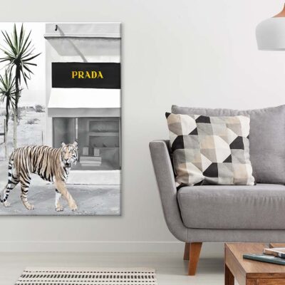 Tiger With Elegant Black and White Fashion Store Print 100% Australian Made