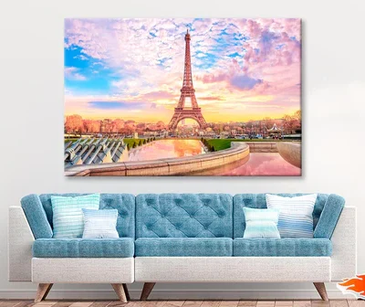 Eiffel Tower Is Reflected in A Pond Wall Art Decor 100% Australian Made