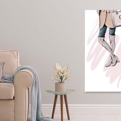 Elegant Pink Boots with Modern Handbag Print 100% Australian Made