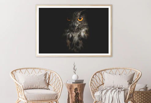 Eurasian Eagle – Owl with Black Home Decor Premium Quality Poster Print Choose Your Sizes