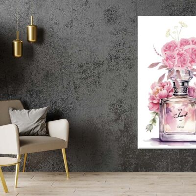 Pink Perfume and Flowers Print 100% Australian Made