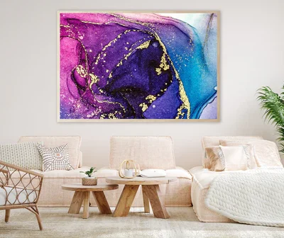 Blue Purple & Pink Abstract Art Home Decor Premium Quality Poster Print Choose Your Sizes