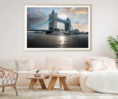Tower Bridge During Evening, London, UK Home Decor Premium Quality Poster Print Choose Your Sizes