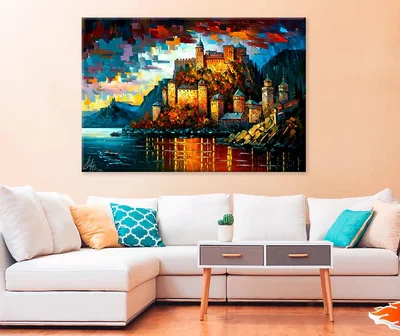 Illustration Of Mediterranean City Print 100% Australian Made