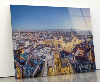 Duomo Di Milano With Evening Sky Acrylic Glass Print Tempered Glass Wall Art 100% Made in Australia Ready to Hang