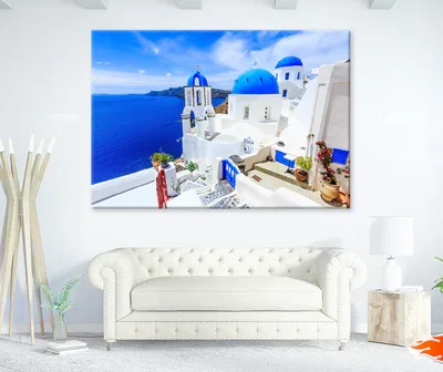 Dome church Santorini Greece Print 100% Australian Made