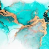 Blue Gold Alcohol Ink Print 100% Australian Made - Image 3