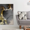 Dark Black & Gold Ink Abstract Design Print 100% Australian Made