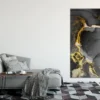 Dark Black & Gold Ink Abstract Design Print 100% Australian Made - Image 2