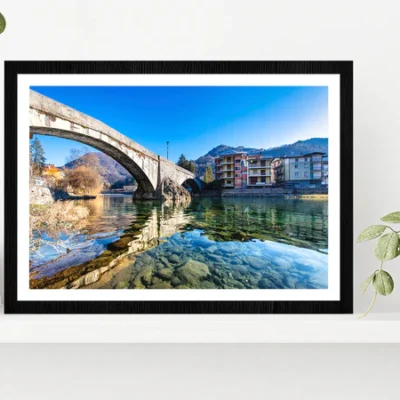 Brembo River In Brembana Valley Glass Framed Wall Art, Ready to Hang Quality Print