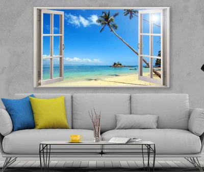 Stunning Beach View Window Photograph Print 100% Australian Made