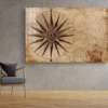 Vintage Compass Vector Print Tempered Glass Wall Art 100% Made in Australia Ready to Hang - Image 3