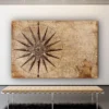 Vintage Compass Vector Print Tempered Glass Wall Art 100% Made in Australia Ready to Hang - Image 2