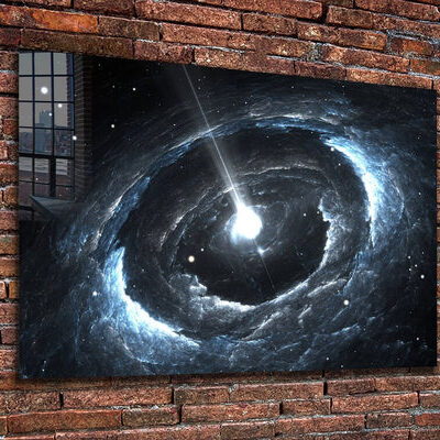 Black Hole Abstract Print Tempered Glass Wall Art 100% Made in Australia Ready to Hang