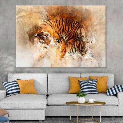 Tiger & Cub Watercolor Painting Print 100% Australian Made