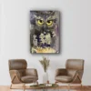 Yellow Eye Owl Painting Print Tempered Glass Wall Art 100% Made in Australia Ready to Hang - Image 2