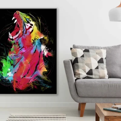 Colorful Tiger Portrait Watercolor Painting Print 100% Australian Made