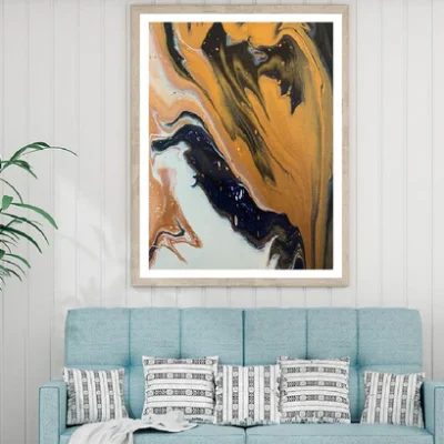 Orange Black Abstract Acrylic Design Home Decor Premium Quality Poster Print Choose Your Sizes