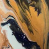 Orange Black Abstract Acrylic Design Print 100% Australian Made - Image 3