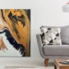 Orange Black Abstract Acrylic Design Print 100% Australian Made - Image 2