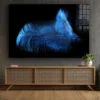 Blue Feather on Dark Print Tempered Glass Wall Art 100% Made in Australia Ready to Hang - Image 3