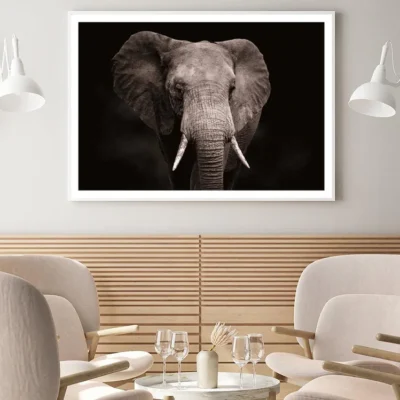Elephant With Tusks Walking Home Decor Premium Quality Poster Print Choose Your Sizes