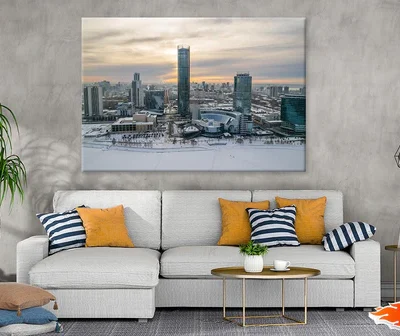 Yekaterinburg Cityscape In Winter Print 100% Australian Made