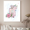 Perfume Bottle & Roses Leaves Home Decor Premium Quality Poster Print Choose Your Sizes