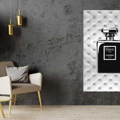 Bella Home Black Perfume Bottle Print Canvas Ready to hang