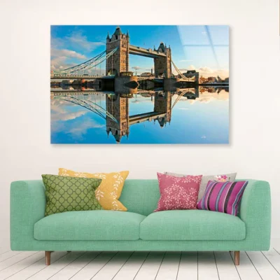 Tower Bridge at Sunset Sky View Acrylic Glass Print Tempered Glass Wall Art 100% Made in Australia Ready to Hang