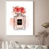 Black Red Perfume Bottle with Flowers Design Home Decor Premium Quality Poster Print Choose Your Sizes - Image 2