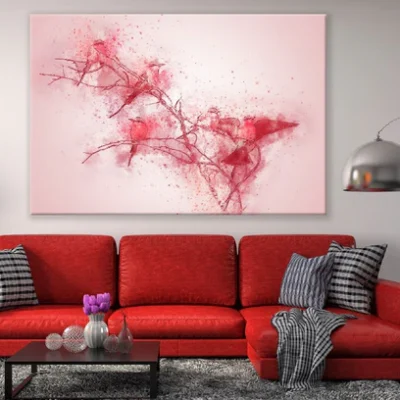 Pink Birds Abstract Design Print 100% Australian Made