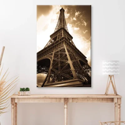 Vintage Eiffel Tower And Sky Wall Art Decor 100% Australian Made