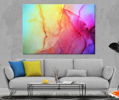 Pink Yellow & Blue Abstract Design Print 100% Australian Made