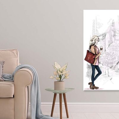 Lady With Red Bag Fashion Store Art Print 100% Australian Made