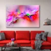 Bella Home Red Paint Color Splash Abstract Print Canvas Ready to hang